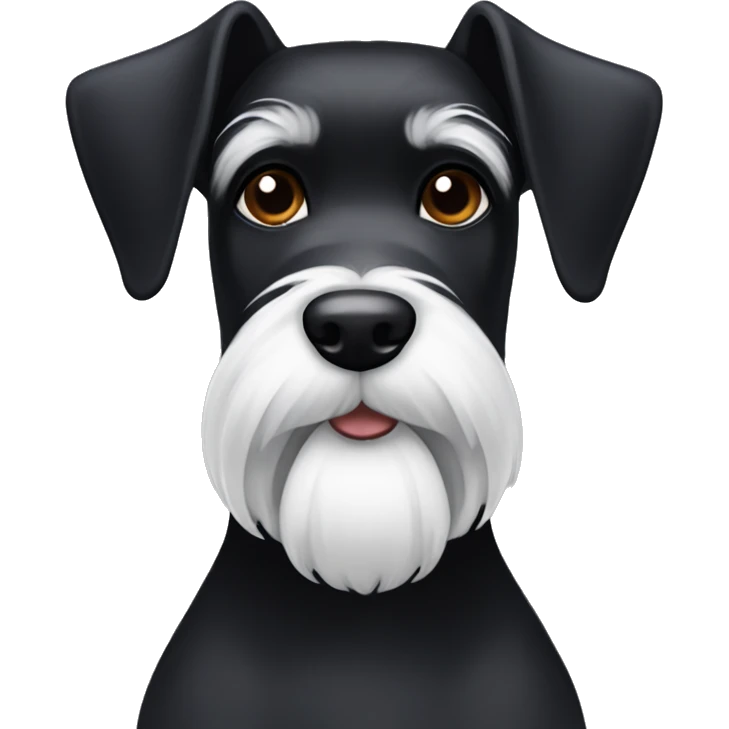 A black Schnauzer with a white beard, eyebrows and breast emoji