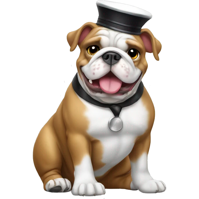 english bulldog conductor emoji