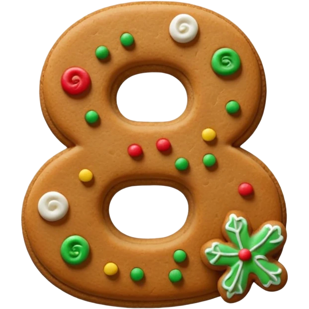 3D emoji of numbers "67" made of gingerbread cookie. Decorated with detailed white sugar icing patterns, tiny red and green candy sprinkles. Warm and cozy aesthetic, soft shadows, 3D clay style, high quality, isolated on a white background. emoji