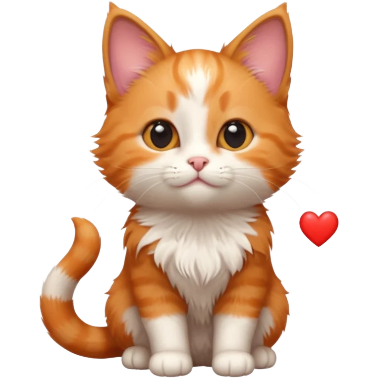 ginger kitten with a heart loves you emoji