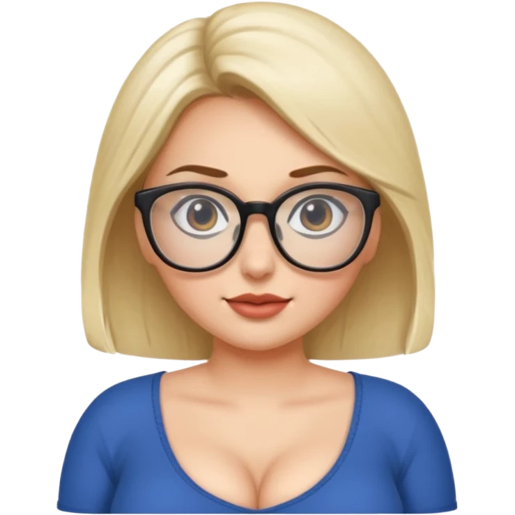 Fat girl nerd , giant boobs emoji