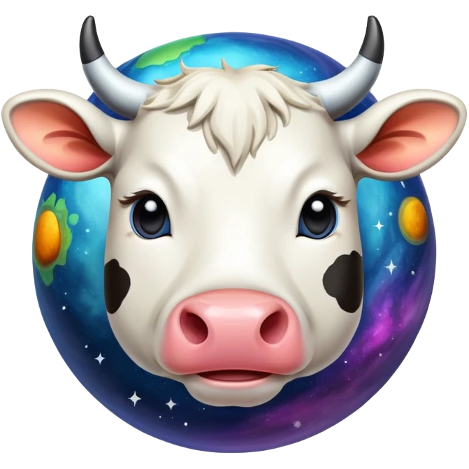 Planeta con cara de vaca emoji