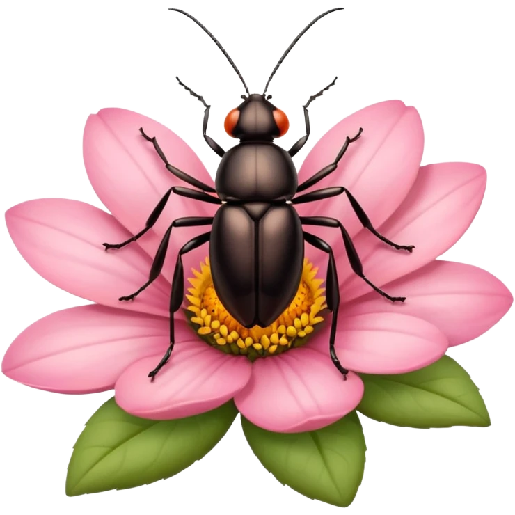 
bug on flower emoji