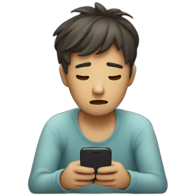 sad person looking at their phone emoji