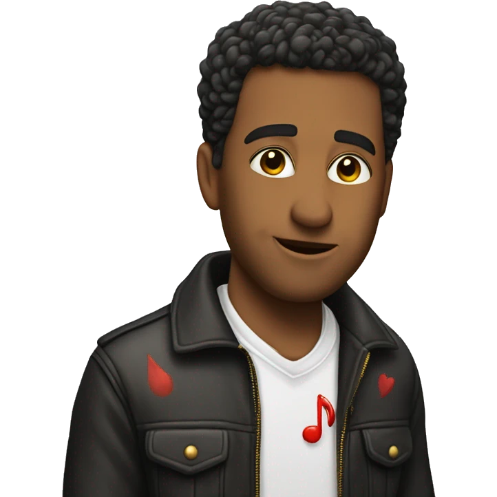 Emoji d enamorado con música  emoji