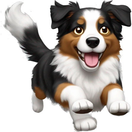 Australian shepherd jumping anvil emoji