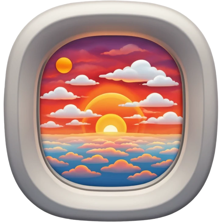 plane window with sunset emoji