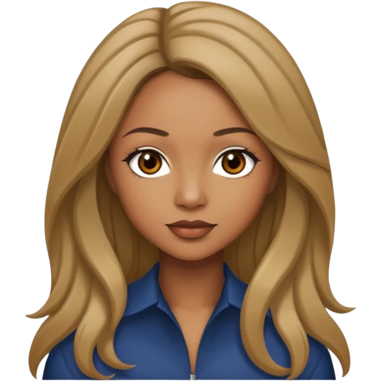 Natina Reed with dark blonde long hair emoji