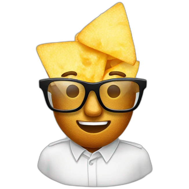 nacho chip with glasses emoji