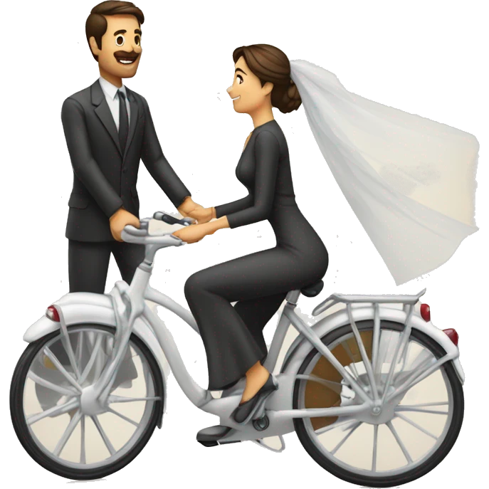 pareja española blanca recien casada con velo emoji
