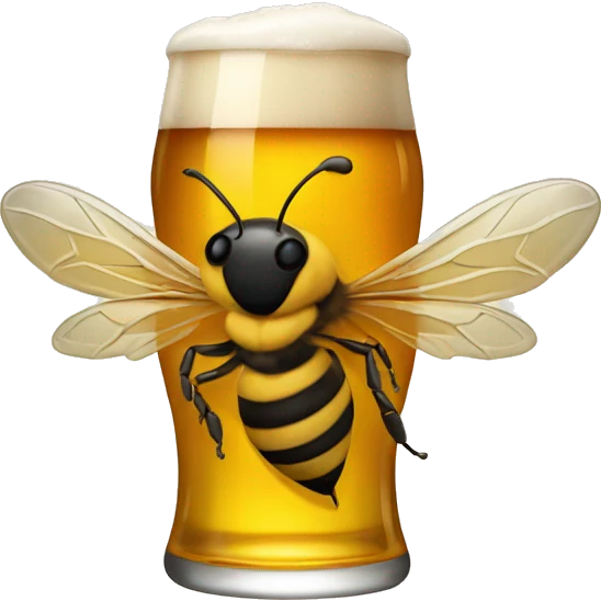 Bee with a beer emoji