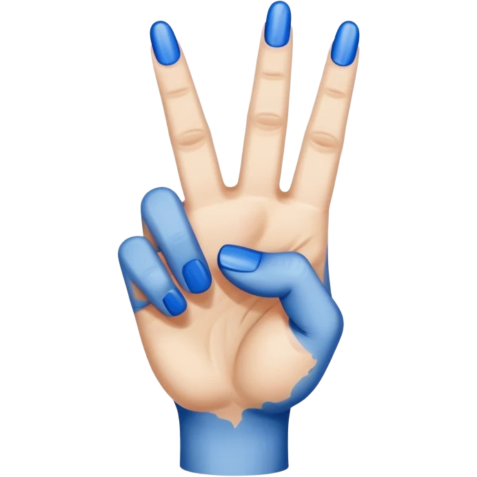Middle finger painted blue emoji