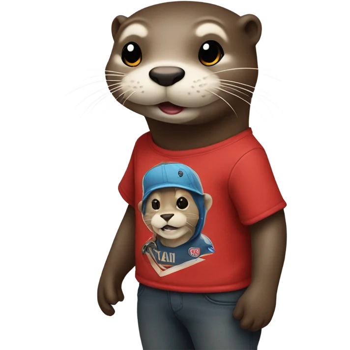 Otter wearing Van Halen shirt emoji