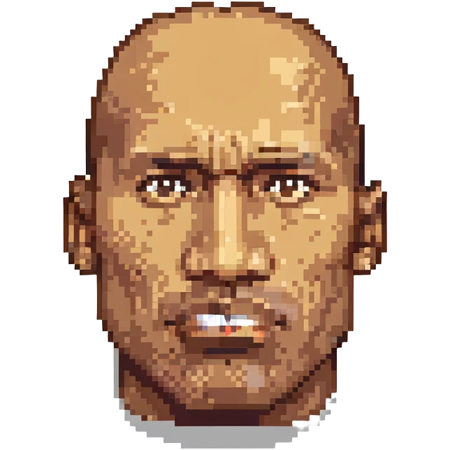 the rock meme, pixel art style, Dwayne Johnson's face with raised eyebrow, meme vibe emoji