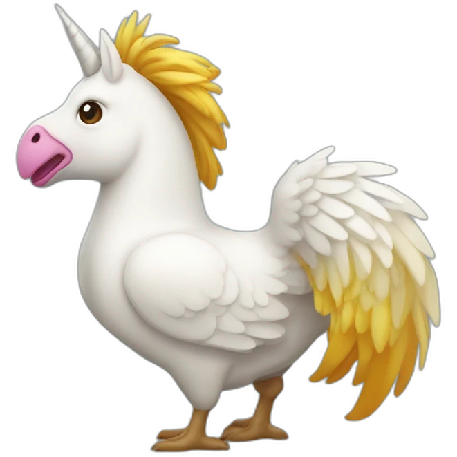 Licorne sur une poule emoji
