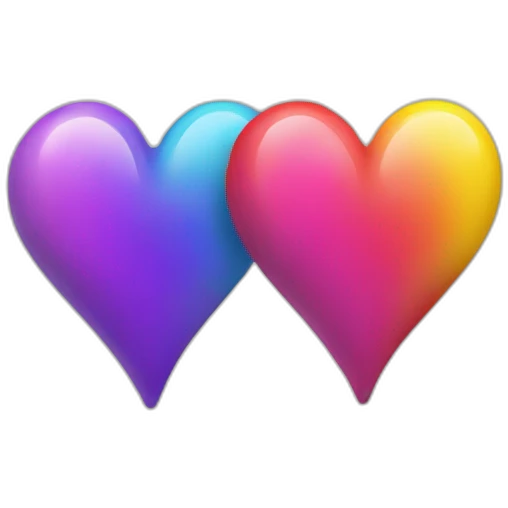 Dos Corazones arcoiris contentos emoji