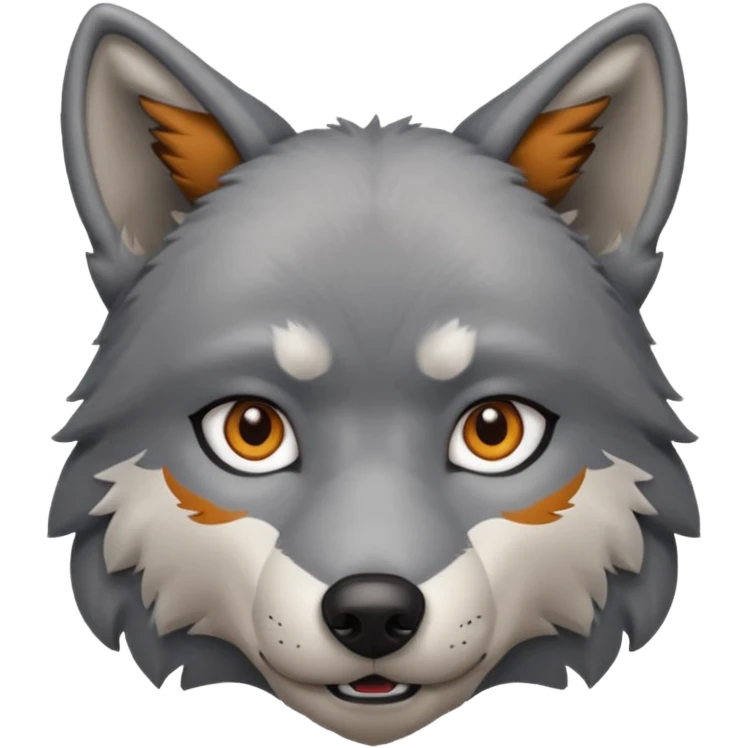 realistic wolf sitting down emoji