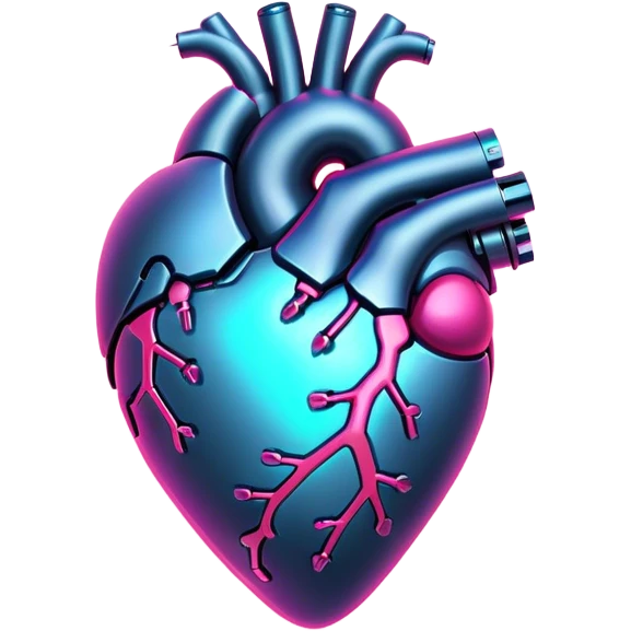 neon cyberpunk style heart emoji