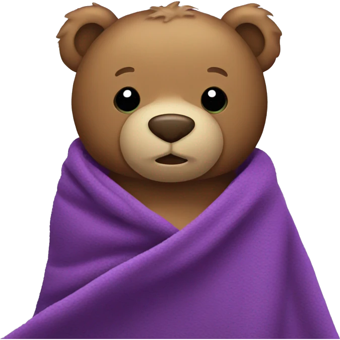 teddy bear with purple blanket emoji