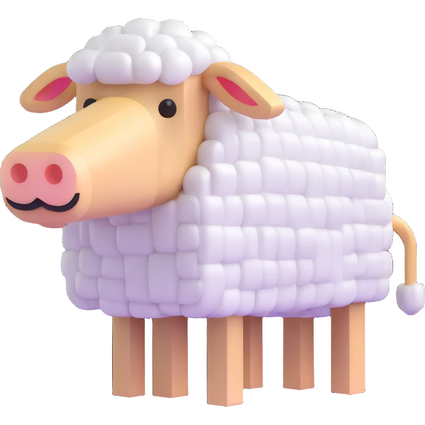 square Minecraft sheep emoji