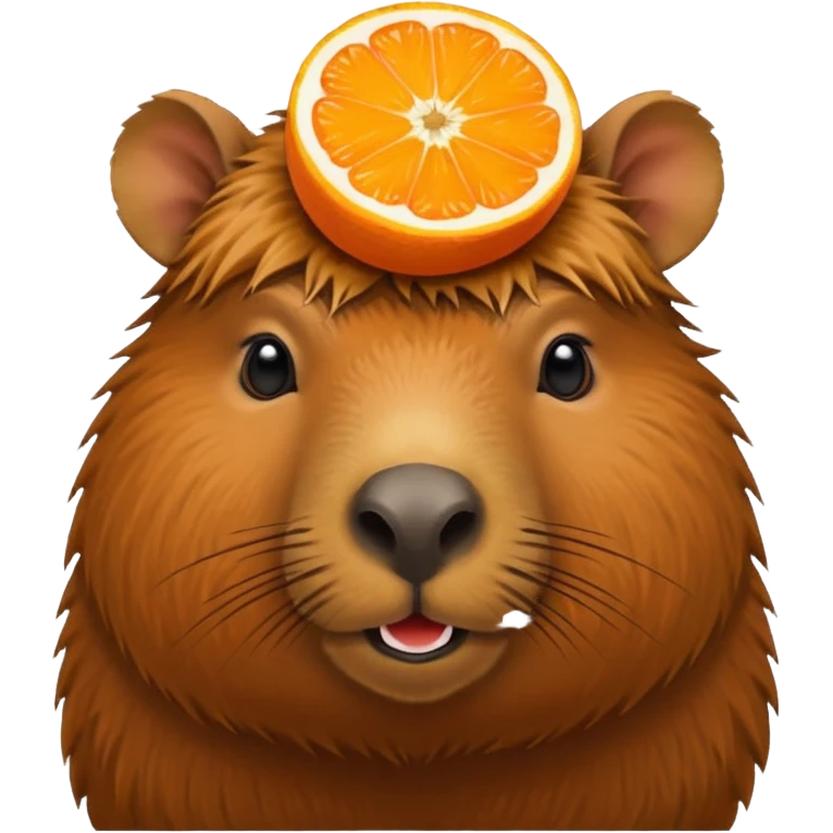 
capybara with orange on head emoji