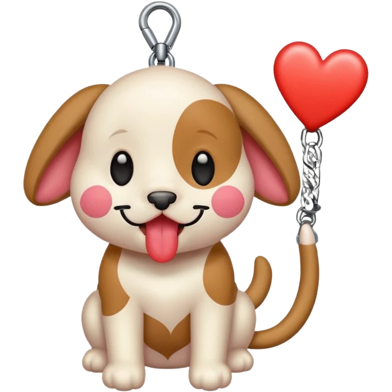 IOS heart eyes face with tongue out on leash emoji