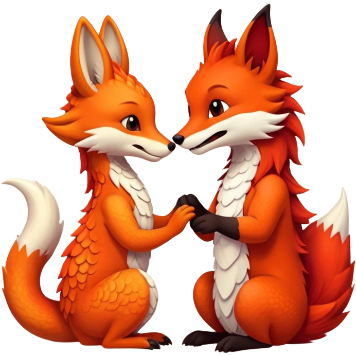 Furry dragon suck furry fox emoji