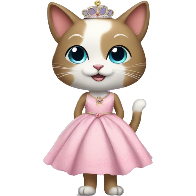 princess cat in a dress emoji