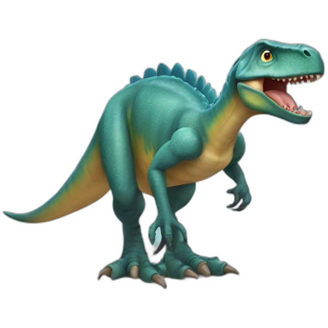 Dinosaurio azul con patas de gallina emoji