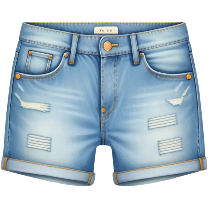 vintage light wash denim shorts emoji