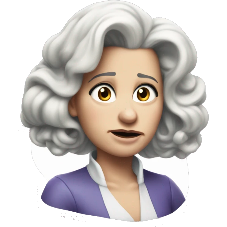 photorealistic Ursula von der Leyenl sad emoji