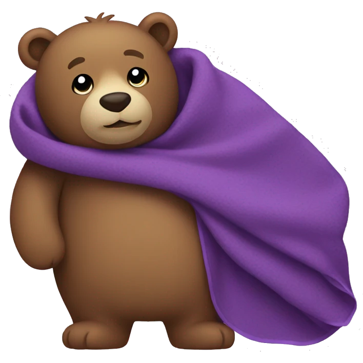 bear with purple blanket emoji