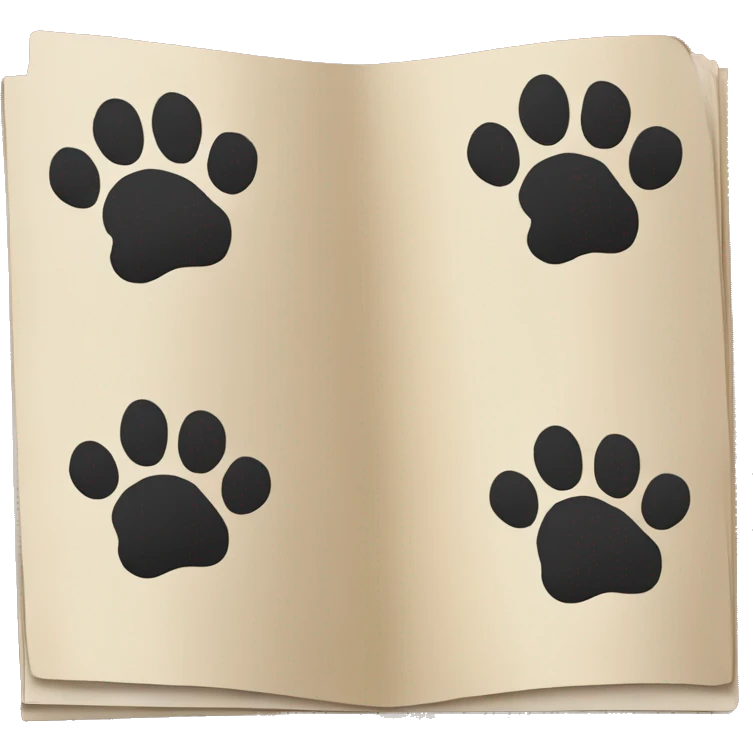 a folder of documents with a dog's paw print on it emoji