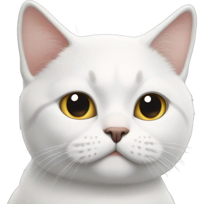 White British cat fall in love  emoji