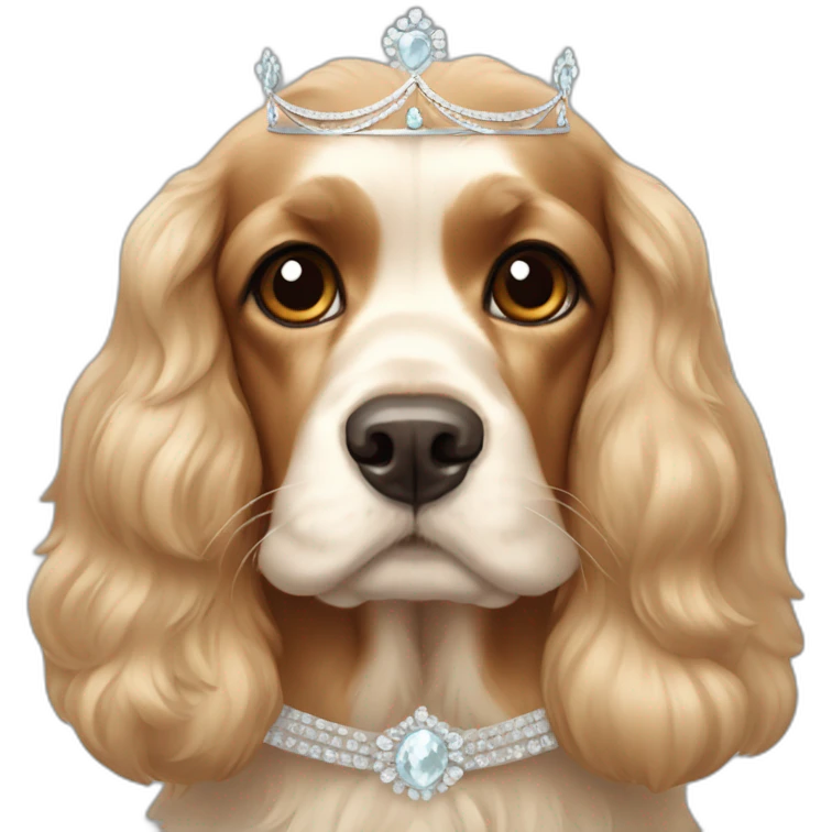 cocker spaniel with a tiara emoji