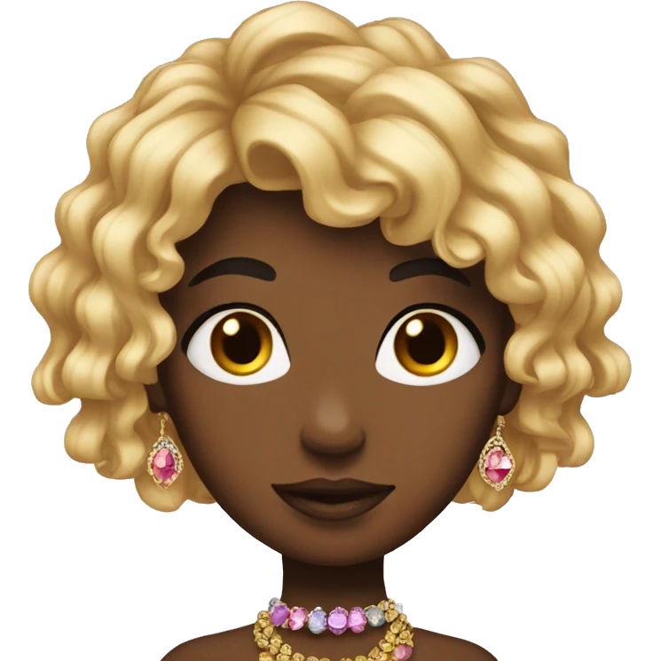 a girl with hair made from jewels emoji
