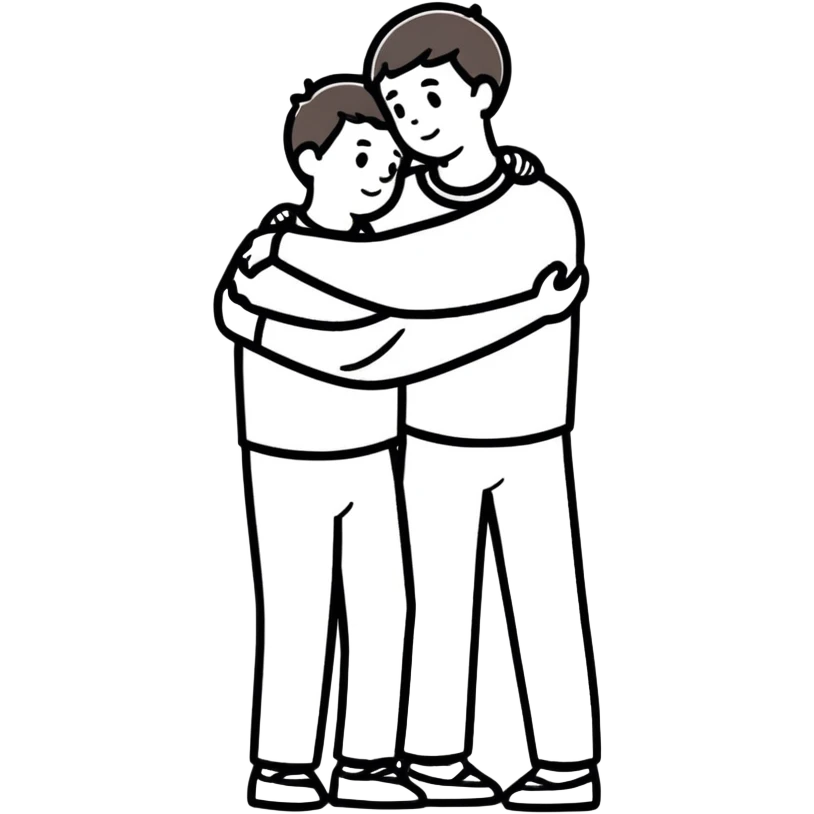 Brothers hugging  emoji