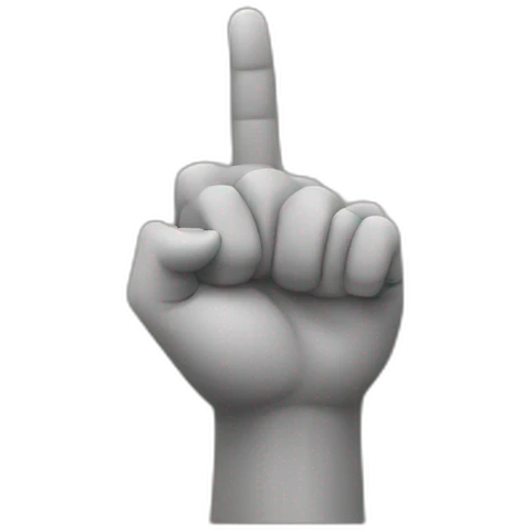 left hand with pointer finger pointing up and thumb pointing right and all other fingers down emoji