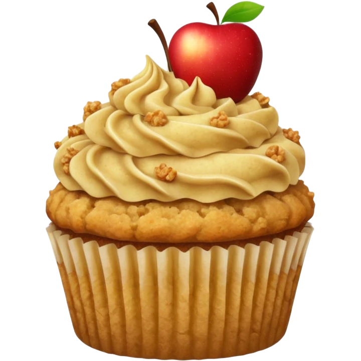 Apple crumb cupcake with apples  emoji