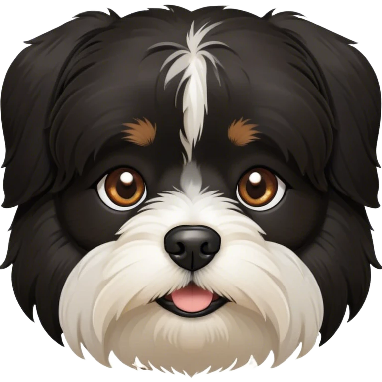 all-black Havanese dog face with brown eyes and no white emoji