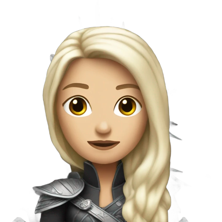 White Woman with long hair on the Iron throne emoji