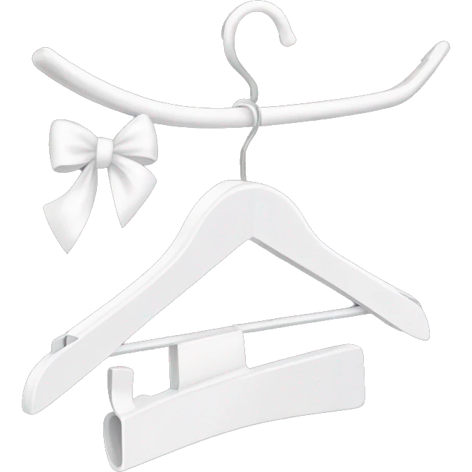 White clothes hanger with a bow on the hook emoji