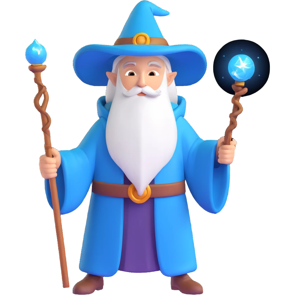 wizard mage character with magical staff emoji