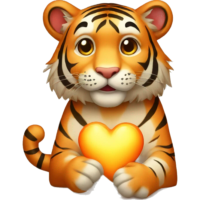 Tiger Holding Hearth emoji