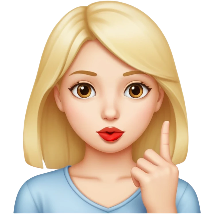 a girl with one finger infront of her lips, signaling "secret" emoji