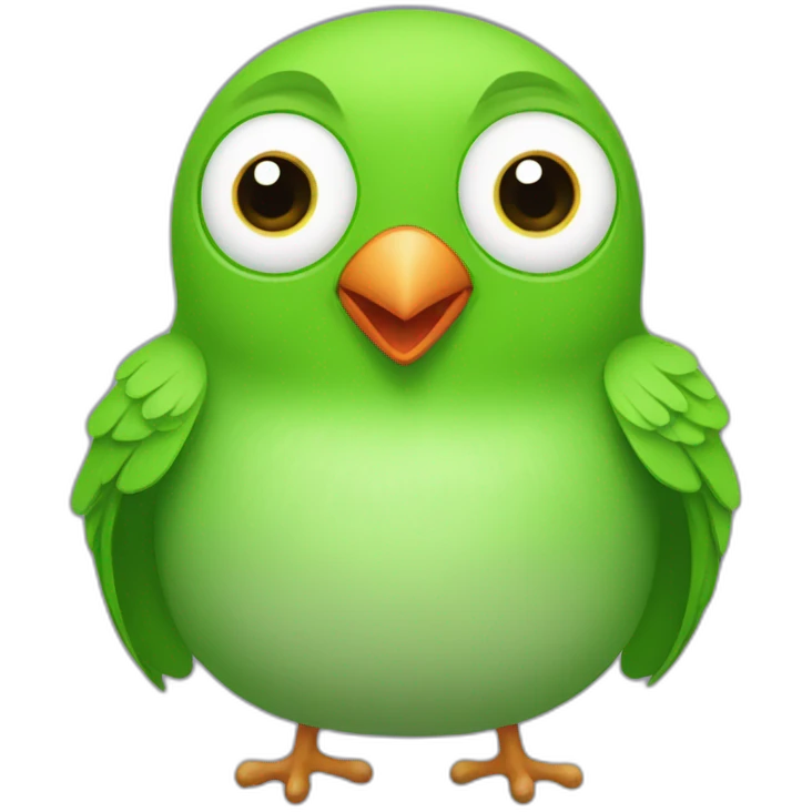 Duolingo bird super fat green emoji