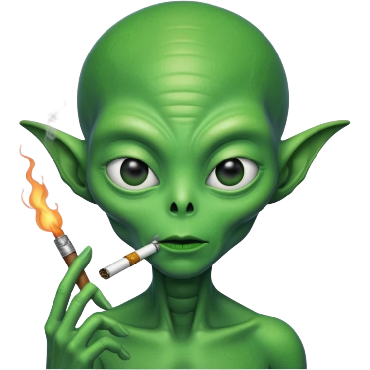 alien smoking blunt emoji