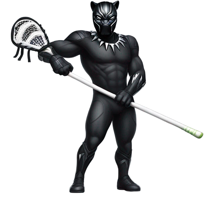 Black Panther playing lacrosse emoji