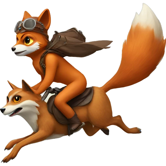 Owl riding fox emoji