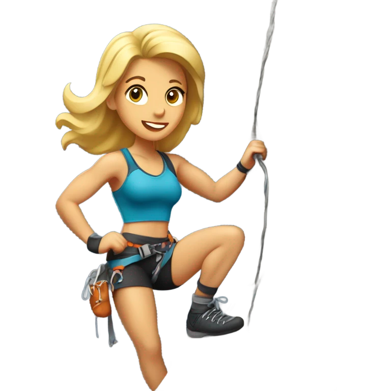 rock climber woman blonde emoji